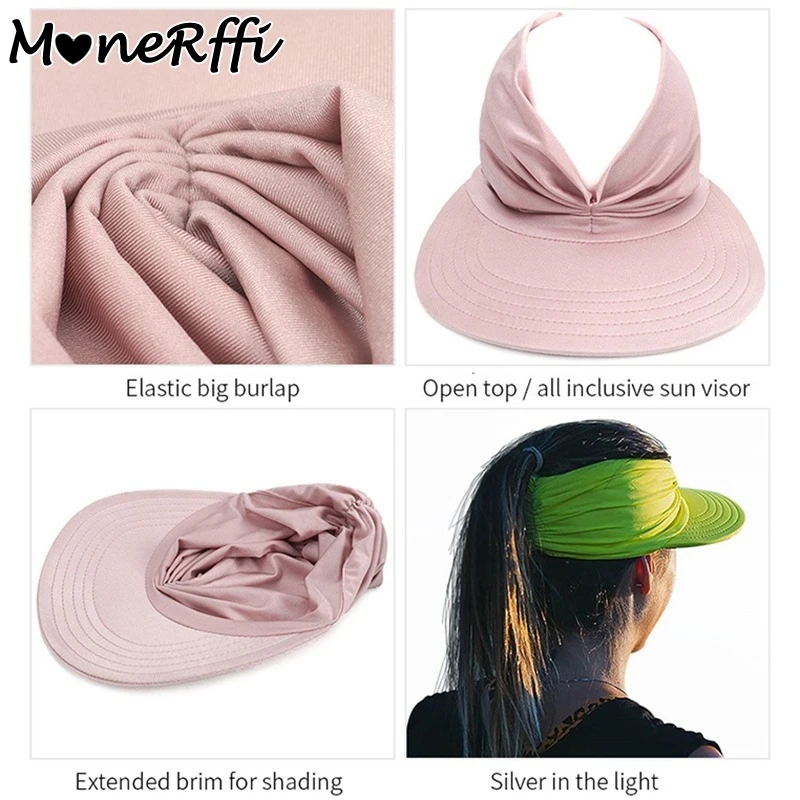 

MoneRffi New Summer Hat Women's Sun Visor Sun Hat Anti-ultraviolet Elastic Hollow Top Hat New Casual Caps Gorras Beach Hat
