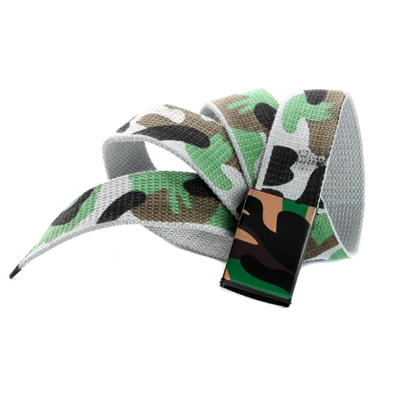 

Men Women Camouflage Canvas Belt For Casual Printed Graffiti Waist Belts Couple Camo Tactical Jeans Buckle Straps Belt Unisex