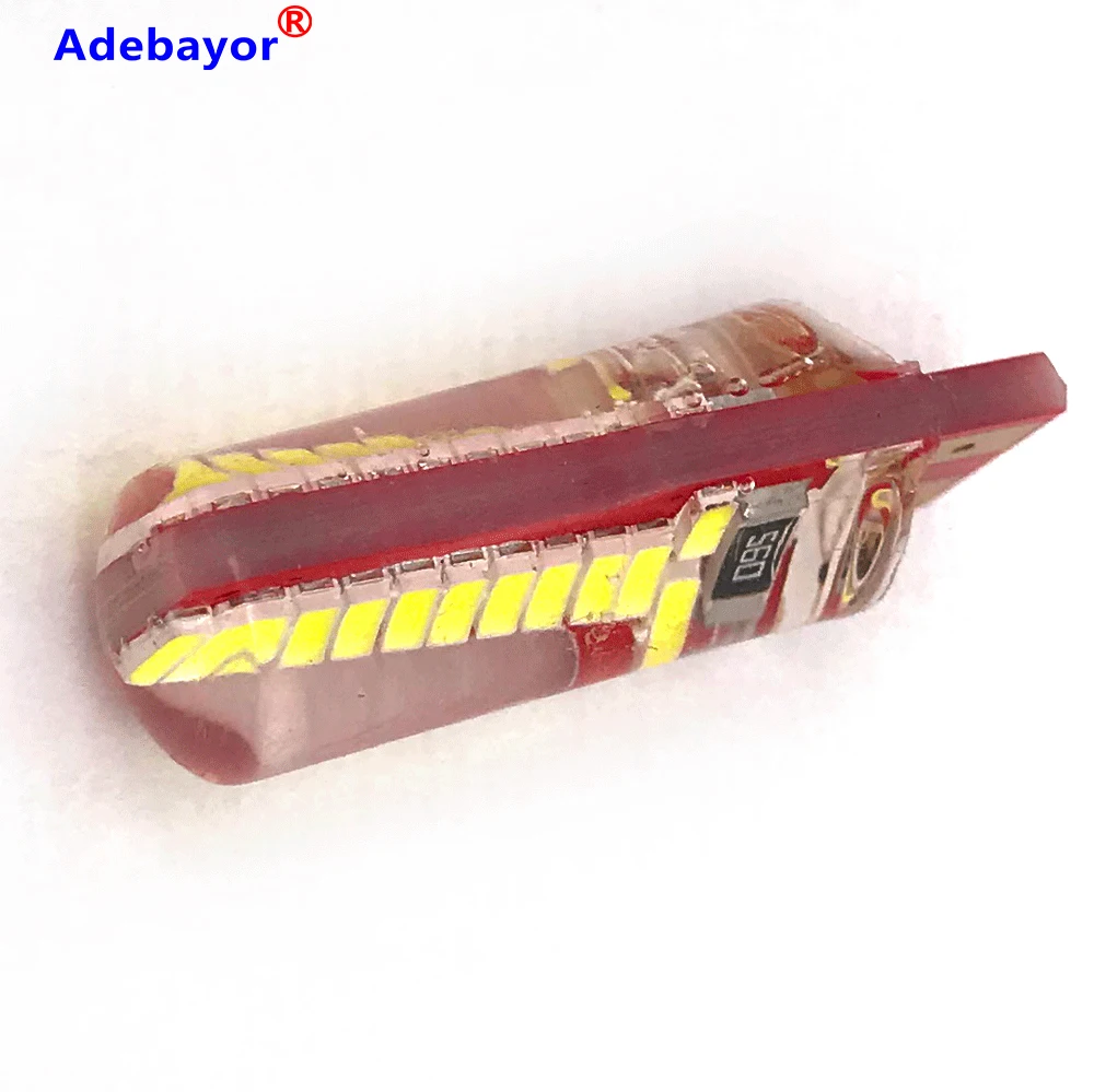 100 шт. T10 194 W5w светодиодный Canbus 4014 24 SMD кремнезем супер яркий светильник Клин для