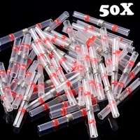 50pcs car boat solder seal wire connector waterproof heat shrink butt electrical wire terminals insulated butt splices