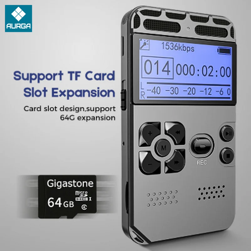 

Диктофон V35, диктофон с голосовой активацией, mp3-плеер, 32 ГБ, карта, запись одной кнопкой, снижение уровня шума