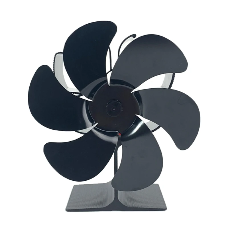 

Thermal Power 6-Blade Stove Fan Heat Powered for Wood Log Eco Friendly Black Auto-sensing Fireplace Fan Newly Designed
