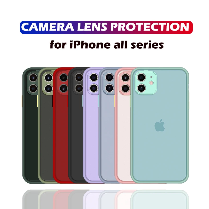 Защитный бампер для камеры чехлы телефонов iPhone 11 Pro Max XR XS X 7 8 6 6S Plus Матовый