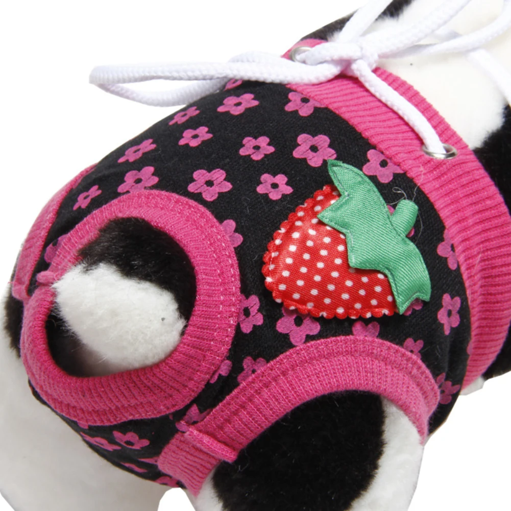 Собака Щенок физиологические санитарные штаны клубника нижнее белье Подгузники