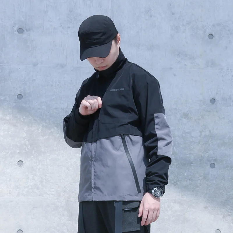 Женская непродуваемая куртка силенбур Techwear контрастного черного цвета модная