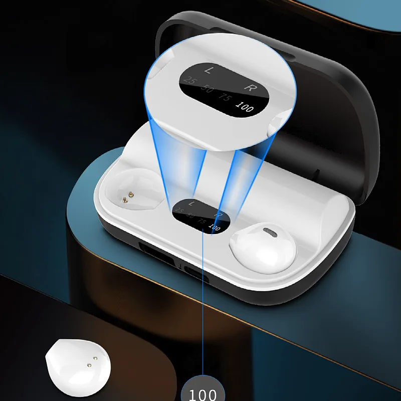 New Invisible Bluetooth Earphones 5.2 Wireless Sleeping Earbuds Hidden Headphones Type C Mini Earpiece With Mic For Small Ears