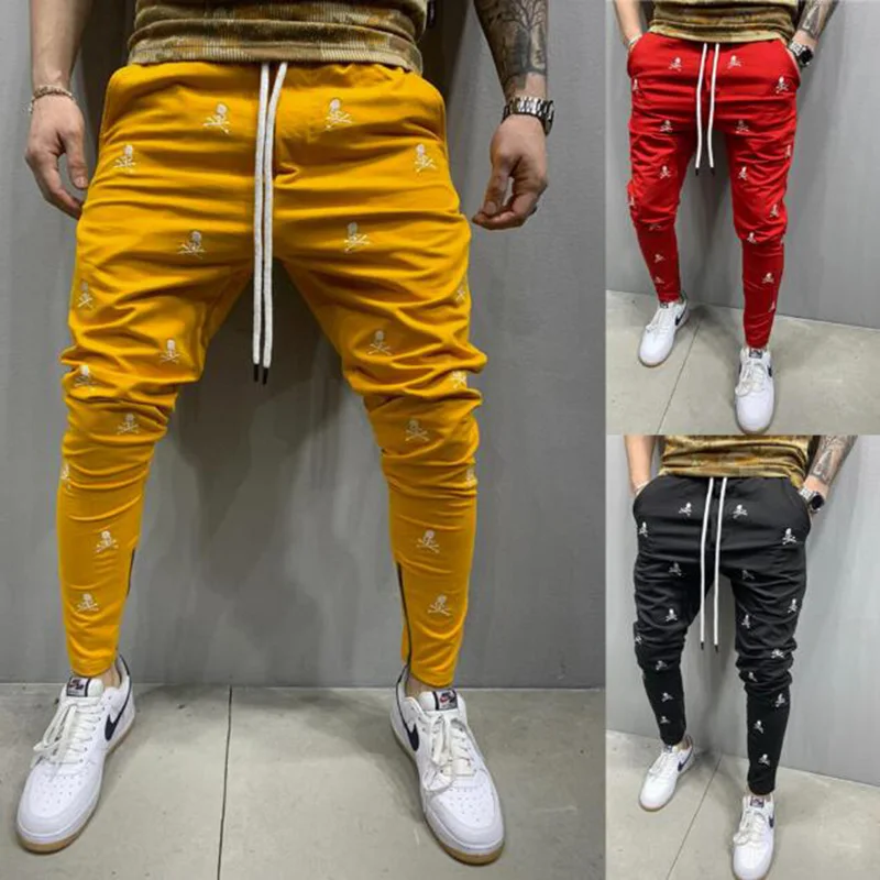 

2021 Spring Autumn Thin Men's Latest Fashion Sports Trend Slim Jogger Trousers Cotton Embroidery Craft Hip-Hop Style Foot Pants
