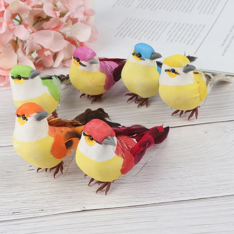 1 шт Мини Поддельные птицы Искусственный пены Перья дом вечерние свадебные