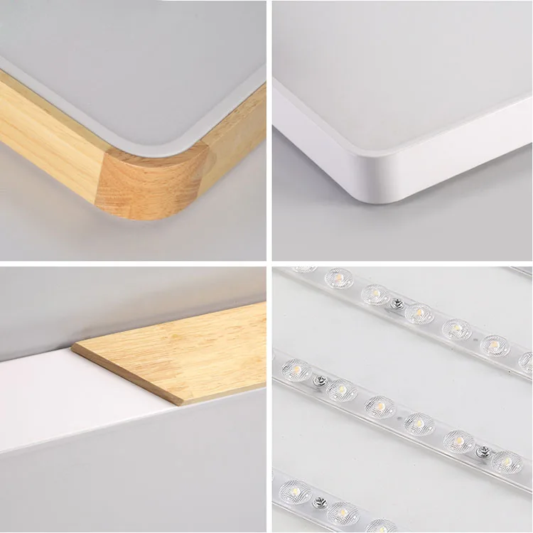 

Nordic Style Acrylic Shade Wood and Metal Led Ceiling Light 42W 32W 22W 16W 10W Warm White And Cool White