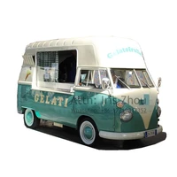 retro food truck modern bus mobile ice cream gelato food truck moving dining cart