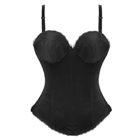adjustable straps women lingerie cotton corset with sponge half cup push up bodice small bust design bustiers tops