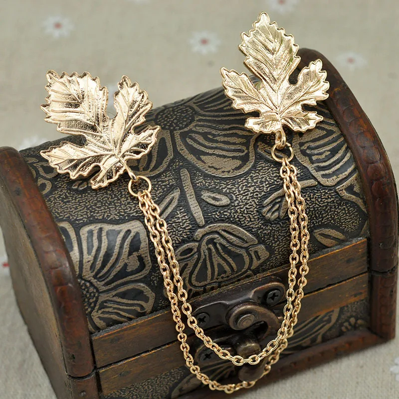 Корейская мода новый металлический кленовый воротник булавки и броши ювелирные