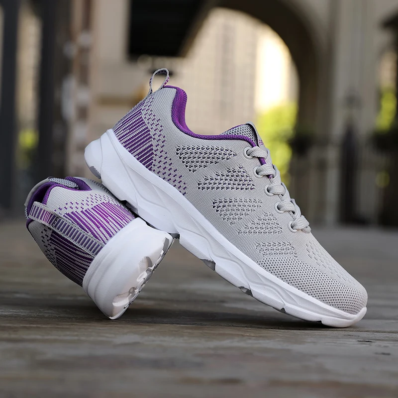 

Summer Breathable Women Vulcanize Shoes Comforthable Lightweight Casual Sports Shoes for Women Lac-Up Flats Shoes Tenis Feminino