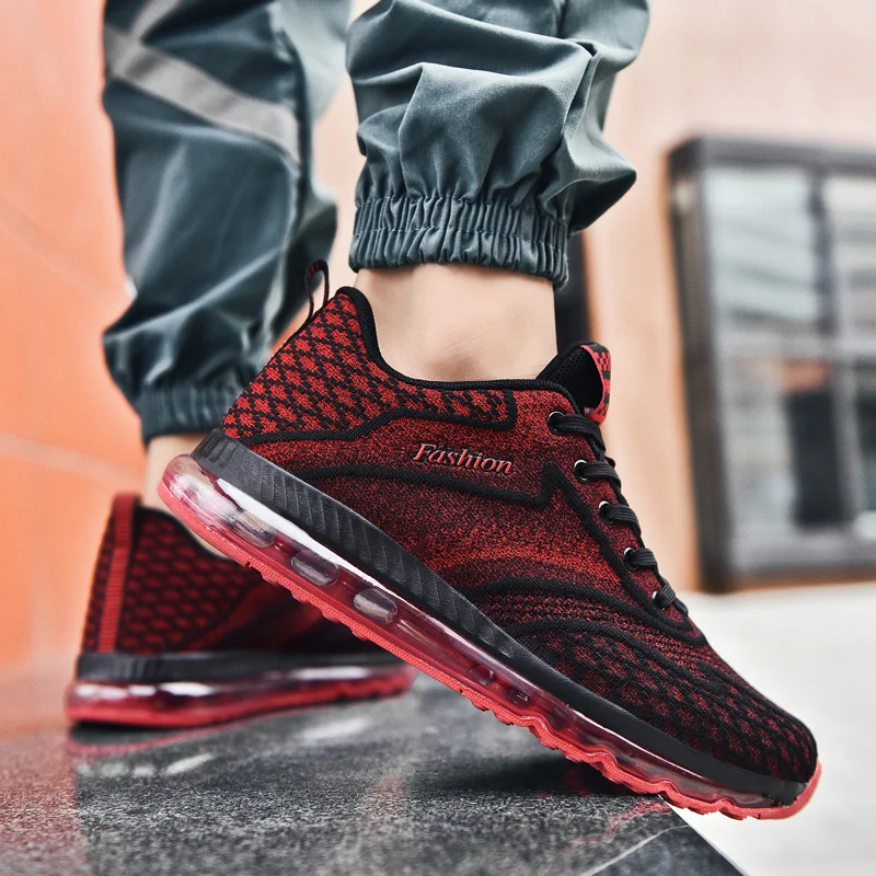 

Men Casual Shoes Fashion Male Air Cushion Sneakers Breathable Sports Shoes Mesh Trainers Trend Tenis Masculino Adulto Large Size