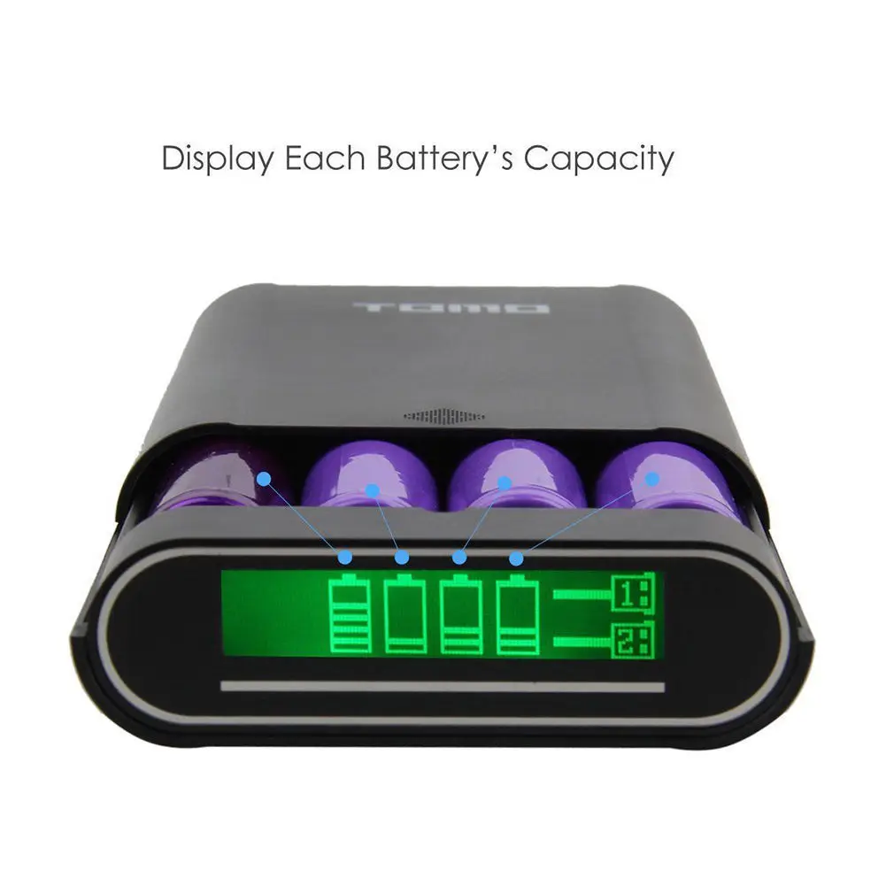 tomo m4 18650 lithium battery charger diy power bank case storage boxes lcd power display usb output portable for mobile phone free global shipping