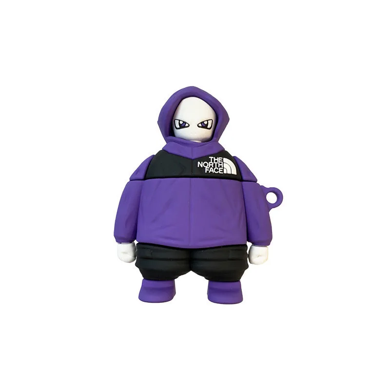 

Funny little man wearing a jacket-shaped earphone cover for AirPods1 2 pro earphone charger case cover silicone protective shell