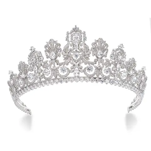 Великолепная Классическая свадебная тиара небольшого размера с фианитом в виде короны, диадема в роскошском стиле, женские Украшения для волос, аксессуары HG027