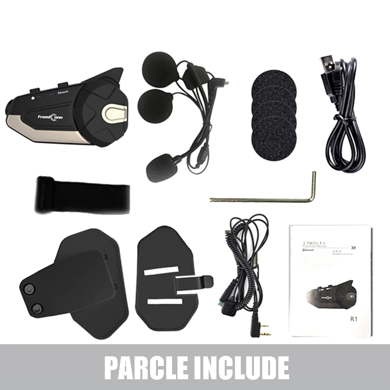 

FreedConn Motorcycle Intercom Helmet Headset Helmet Waterproof Speaker Interphone Moto Headset Wireless Intercomunicador 1200M