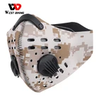 WEST BIKING Спортивная маска для лица PM2.5 от загрязнения с активированным углем с фильтром MTB велосипедная дождливая маска моющаяся велосипедная маска