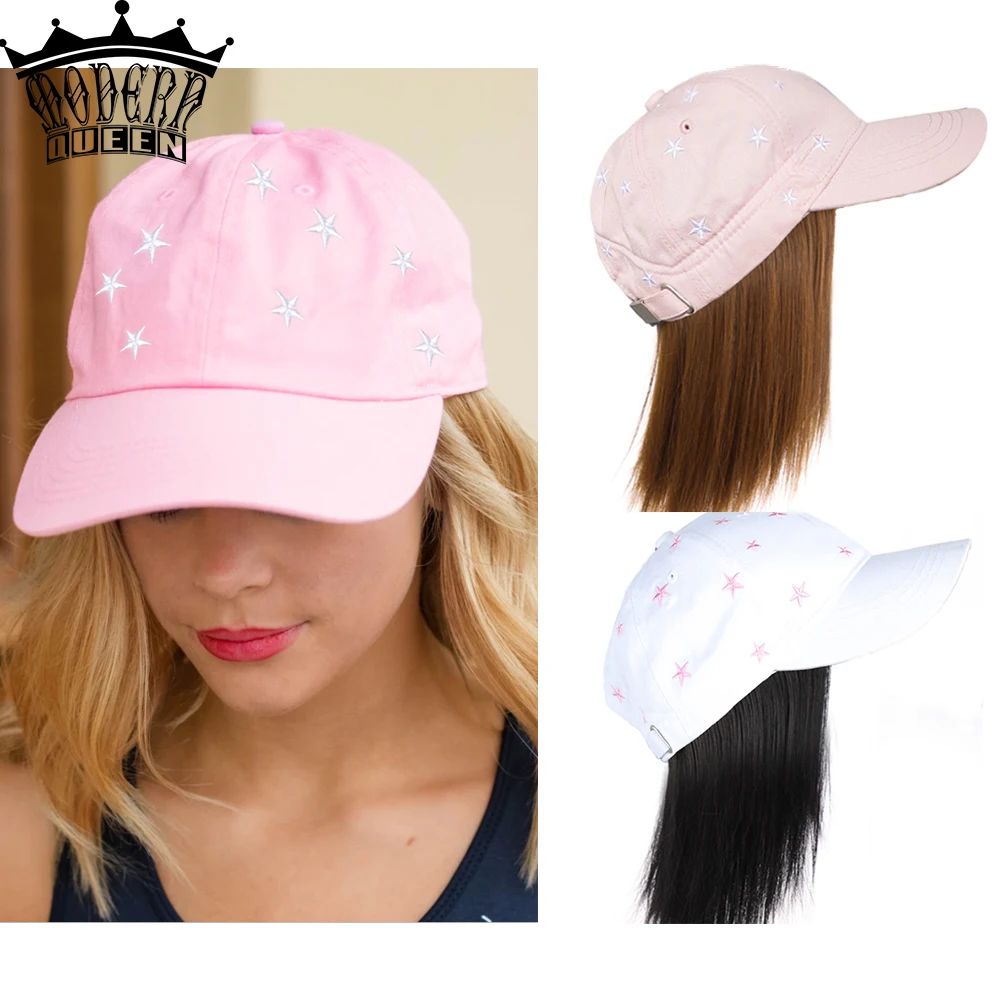 

Бейсболка с коротким синтетическим волосом, модная короткая Кепка с прямыми волосами, с термостойким волокном, для женщин, в стиле модерн, королевы цветов