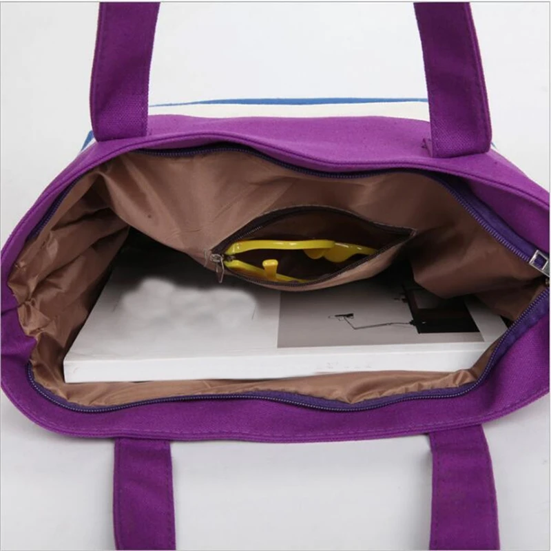 

Women's Striped Shoulder Bag Retro Canvas Handbag Color Matching Messenger Bag Simple Fashion Messenger Bag Shoulder Bag