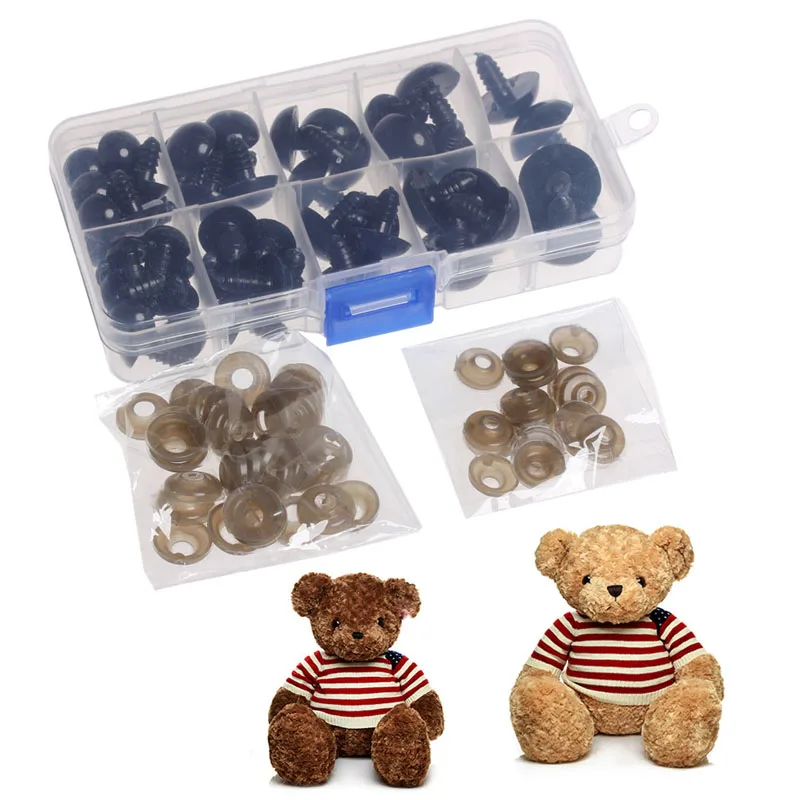 

52PCS 12-20mm Doll Eyes for Bear Stuffed Toys Animal Scrapbooking Puppet Craft