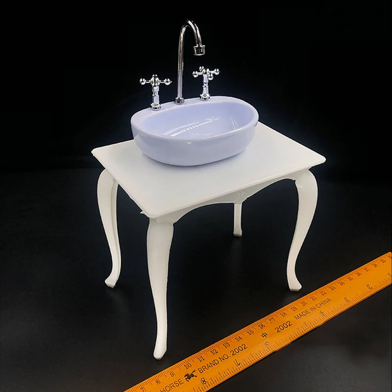 

1/6 Scale Plastic White Wash Stand with Basin Models for 12''Figures Bodies Scene Accessories DIY