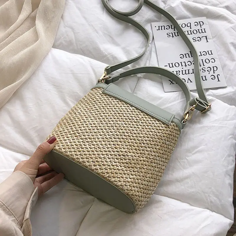 Женская Соломенная Сумка через плечо Повседневная сумка женская для путешествий