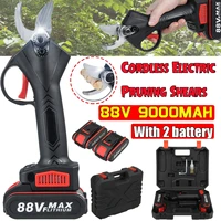 88v cordless electric pruning shears 30mm max cutting pruner secateur garden branch cutter with 2 lithium ion battery us plug