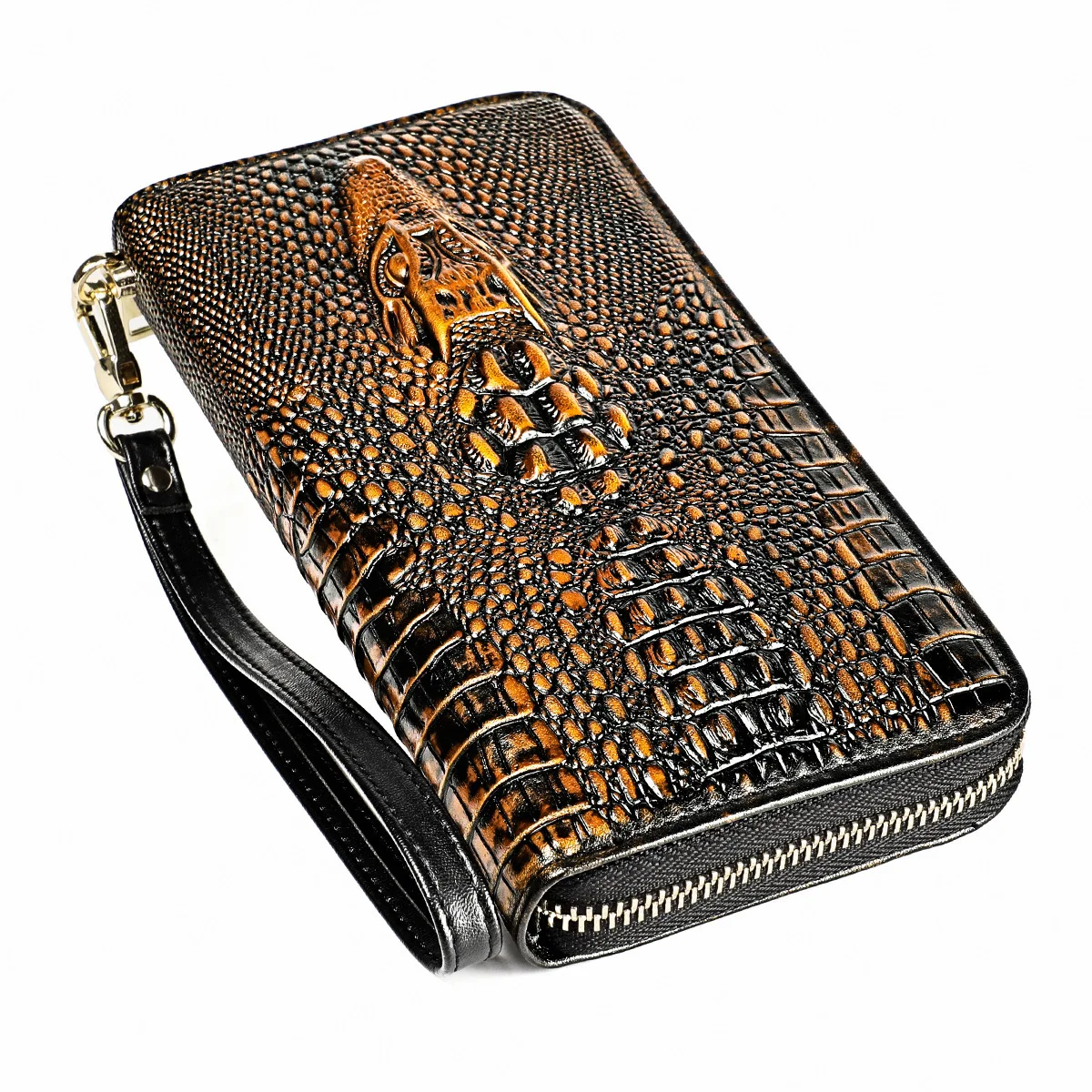 916 golden crocodile Новые женские кошельки из натуральной кожи, Длинная женская кожаная сумочка, карман для сотового телефона, Дамский кошелек, роскошный держатель для карт, Carteira Feminina - Цвет: 916 golden crocodile