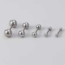 5Pcs 2.5/3/4/5/6mm Balls Cartilage Helix Ear Piercings Tragus Ball Studs Surgical Steel Barbell Earring Fashion Body Jewelry 16G