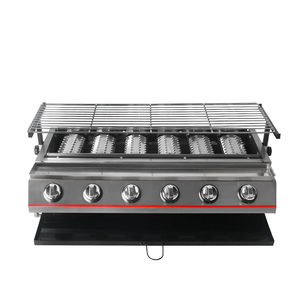 Инфракрасный гриль для барбекю из нержавеющей стали 6/8 горелок бездымный тостер
