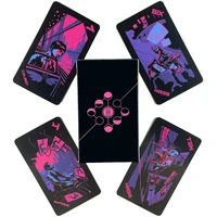 neon moon tarot deck pocket size with tuck box leisure party table game fortune telling oracle cards with pdf guidebook