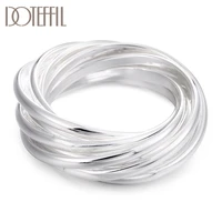 doteffil 925 sterling silver nine circles man ring for women fashion folk custom wedding engagement party gift charm jewelry