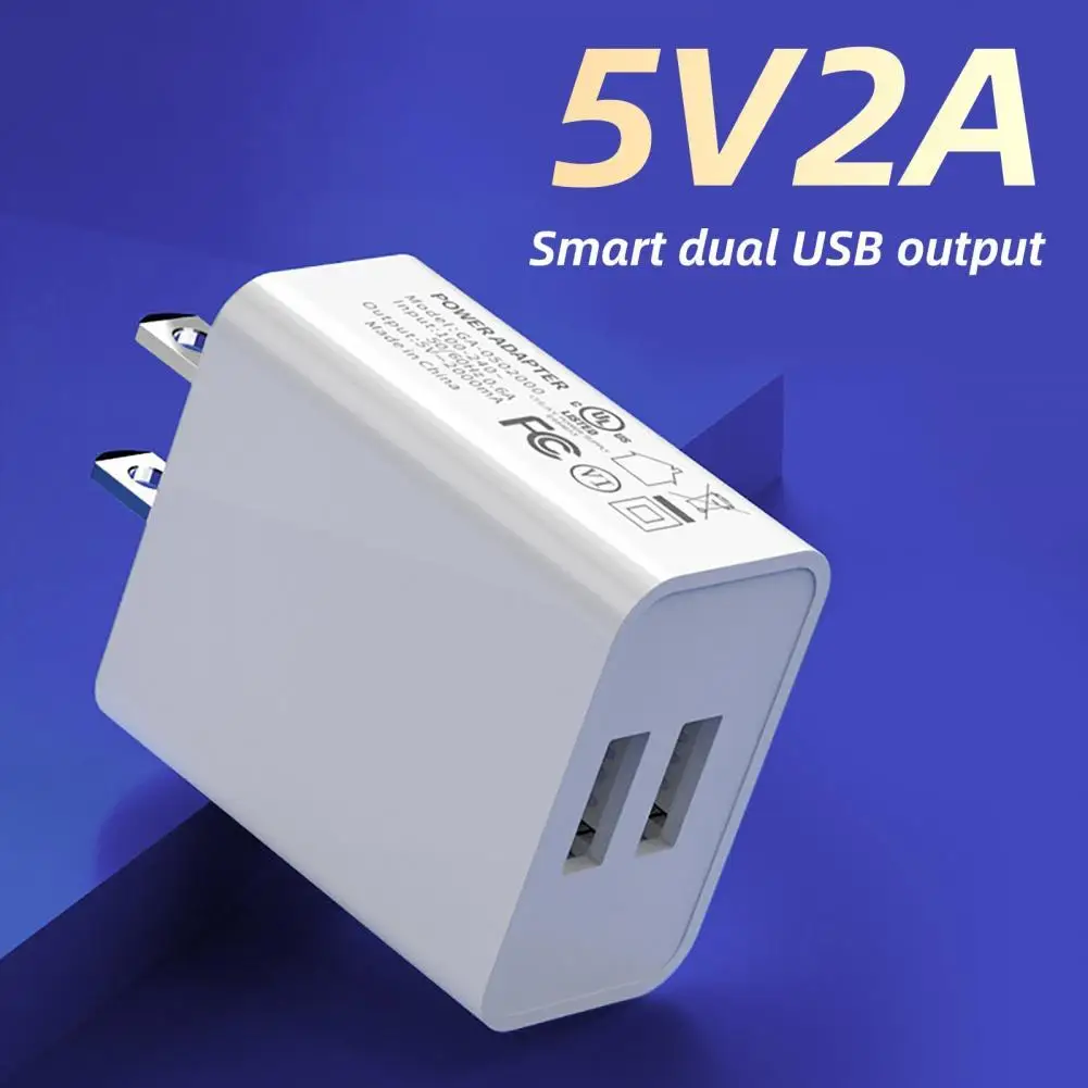 

QC3.0 Dual USB Charger Stable Output Plug Play Safe Mobile Phone Charging Adapter for Travel