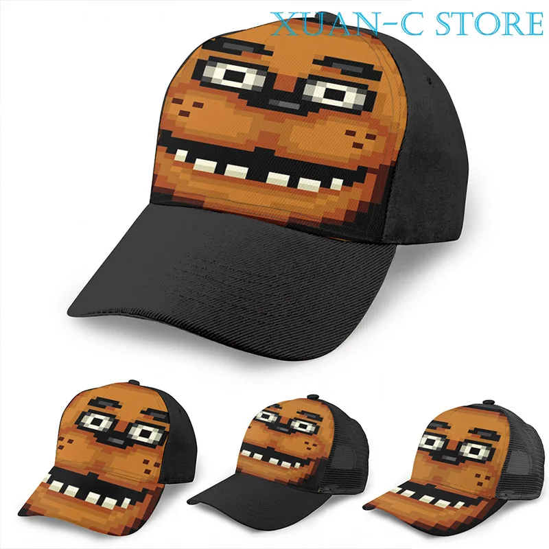 Баскетбольная Кепка Five Nights at Freddy's 1 Pixel art Freddy для мужчин и женщин модная черная
