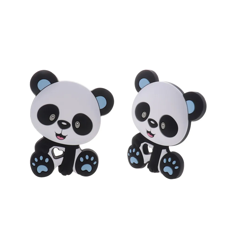 10pc Panda Silicone Baby Teether BPA Free Newborn Teething Necklace Pacifier Chain Accessories Rodent Food Grade Pendant Toy DIY