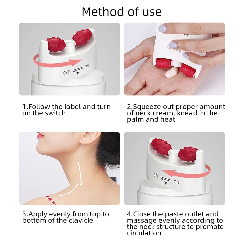 Крем для шеи Beauty с двойным колесиком прокрутки уменьшения и подтяжки морщин
