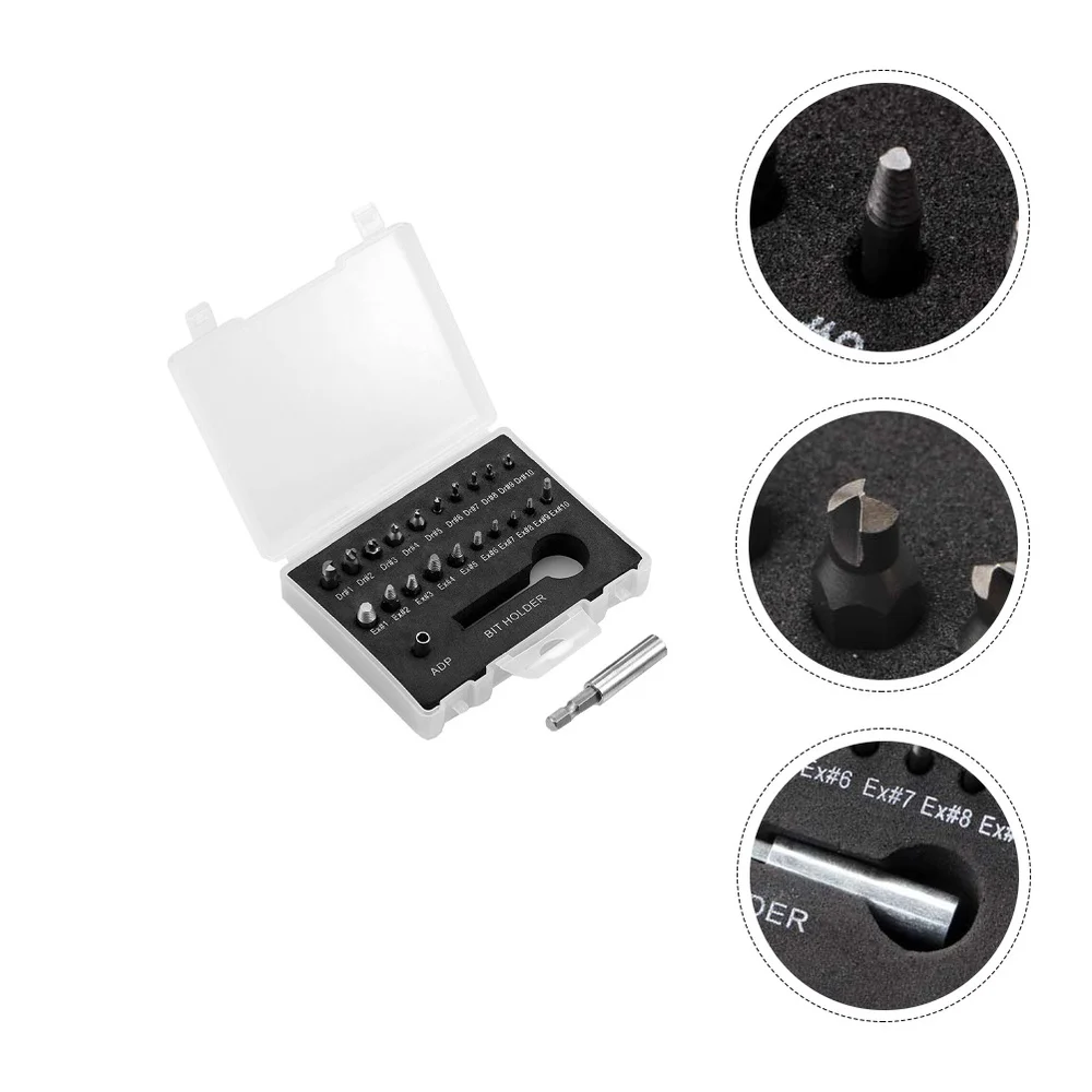 

22pcs Broken Bolt Screw Removing Tool Set Stripped Damaged Screw Extractor