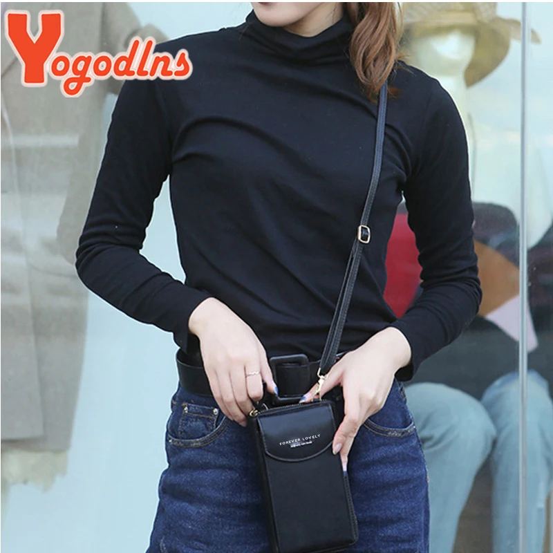 Yogodlns модная сумка на плечо для мобильного телефона женская из искусственной кожи