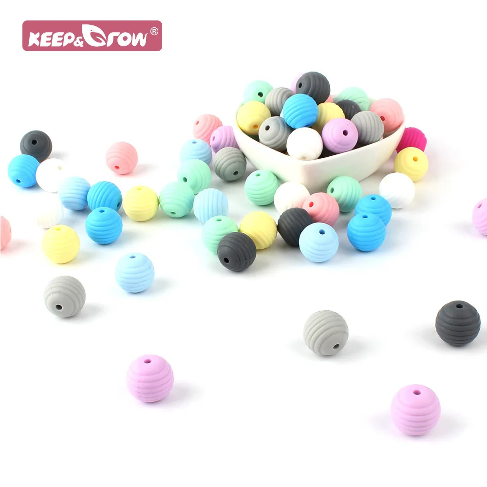 Держите и рос 50 шт. силиконовых кейсов с зажимом медной проволоки круглые бусины