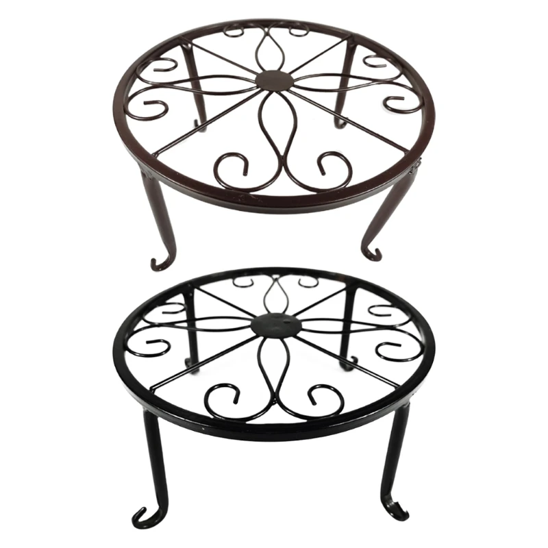 

Flower Pot Plant Stand Metal Planter Stands for Indoor Outdoor Pots Holder Garden Container Supports Rack Round Shelf LXAF
