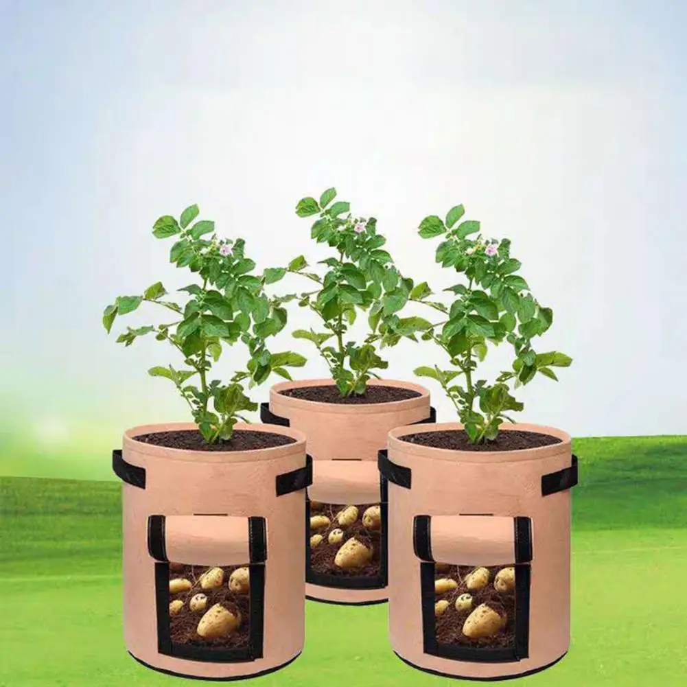 

Planting Bag Side Opening Waterproof Felt Garden Grow Bag for Home Garden Accessories