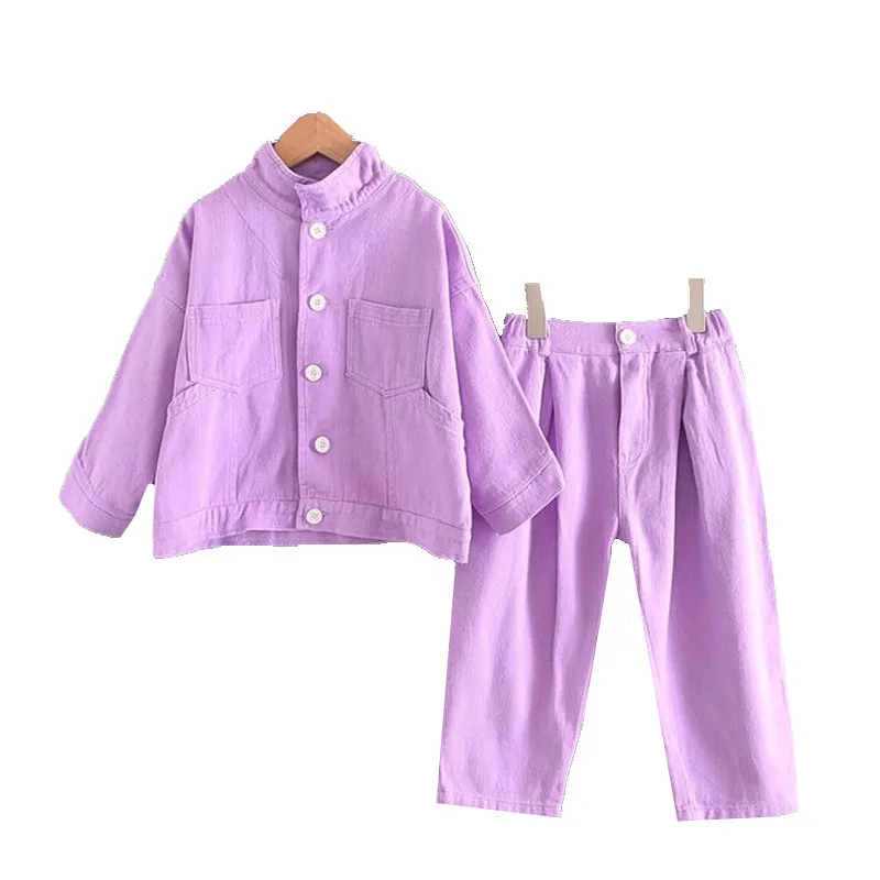 

Детские комплекты одежды для девочек новая осенняя одежда с длинными рукавами для девочек 2 предмета, пальто и длинные штаны детские повсед...