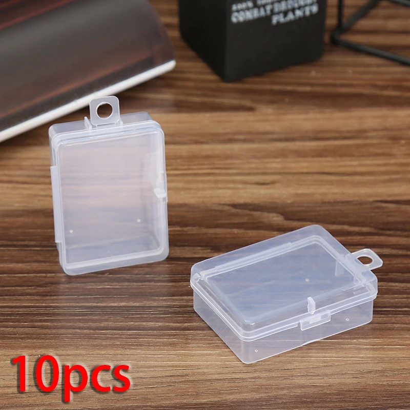 

10Pcs 6.8x5x 2.3cm Transparent Mini Plastic Storage Box Jewelry Bead Screw Organizer Container Case Multifunctional Design
