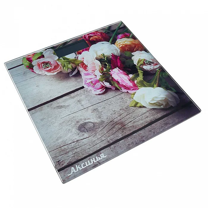 Весы 180 кг 28×28 см электронные напольные АКСИНЬЯ КС 6009 &quotБукет&quot|Напольные весы| |