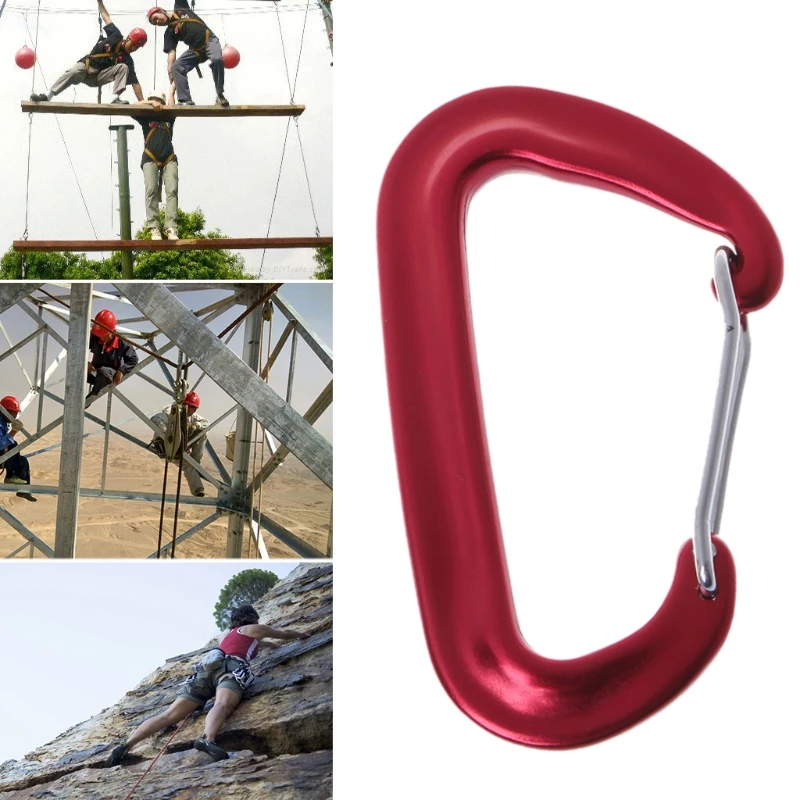 

Y1UC Aviation Aluminum 12KN Carabiner D Shaped Hammock Safety Balance Buckle Clasp