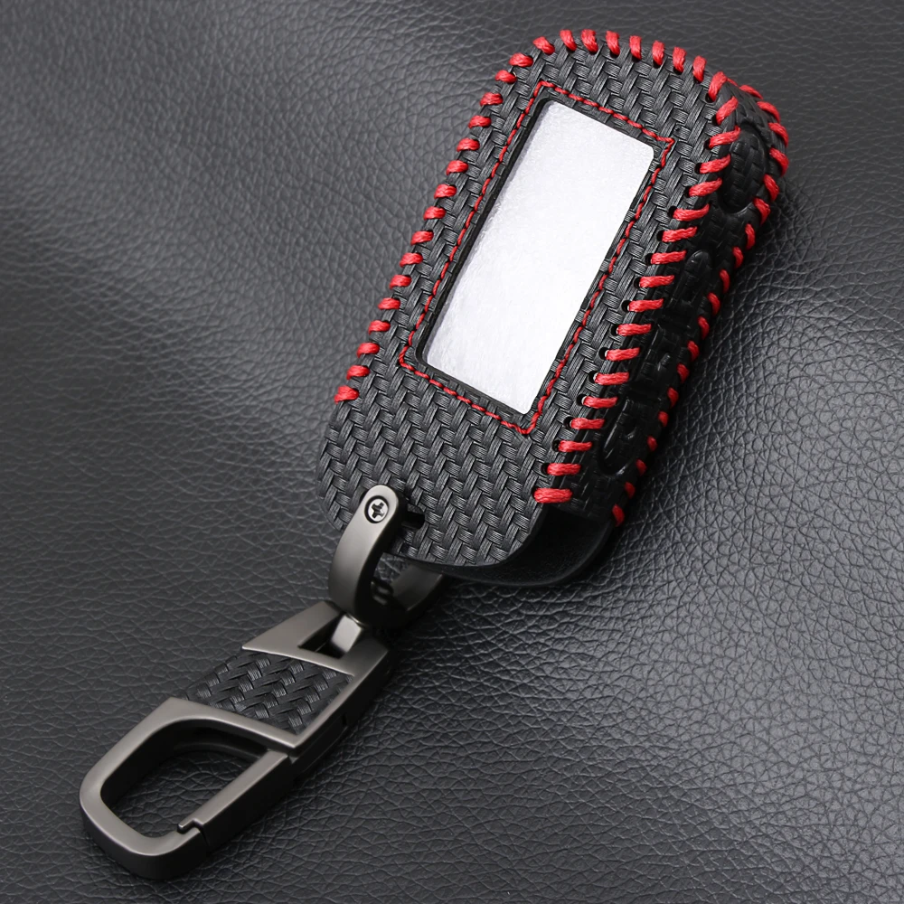 Кожаный чехол для ключа автомобиля из углеродного волокна A93 Starline A39 A63