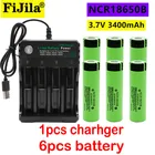 Литиевая аккумуляторная батарея NCR18650B, 100% в, 3,7 мАч, 3400, для фонариков Panasonic, с USB-зарядным устройством, оригинал, 18650