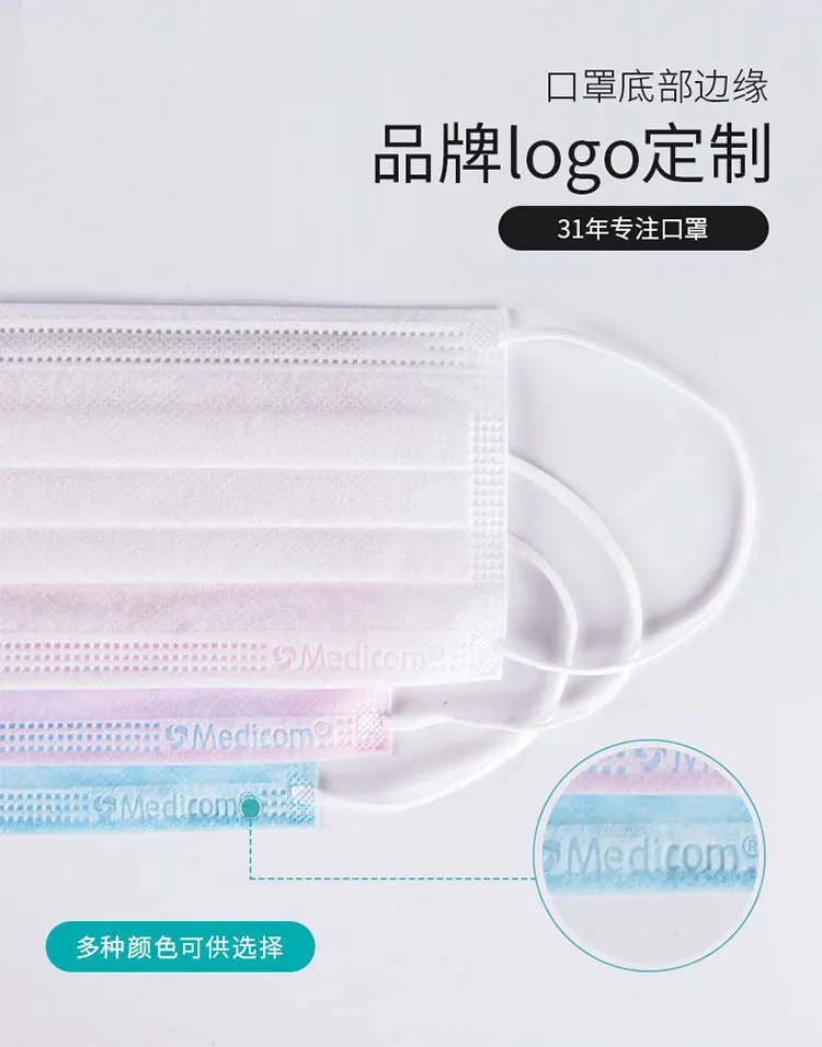 Medicom 50 шт. Dr.Guard 2086 заушная петля SafeMask розовая маска Уровень 1 комфортный шип для